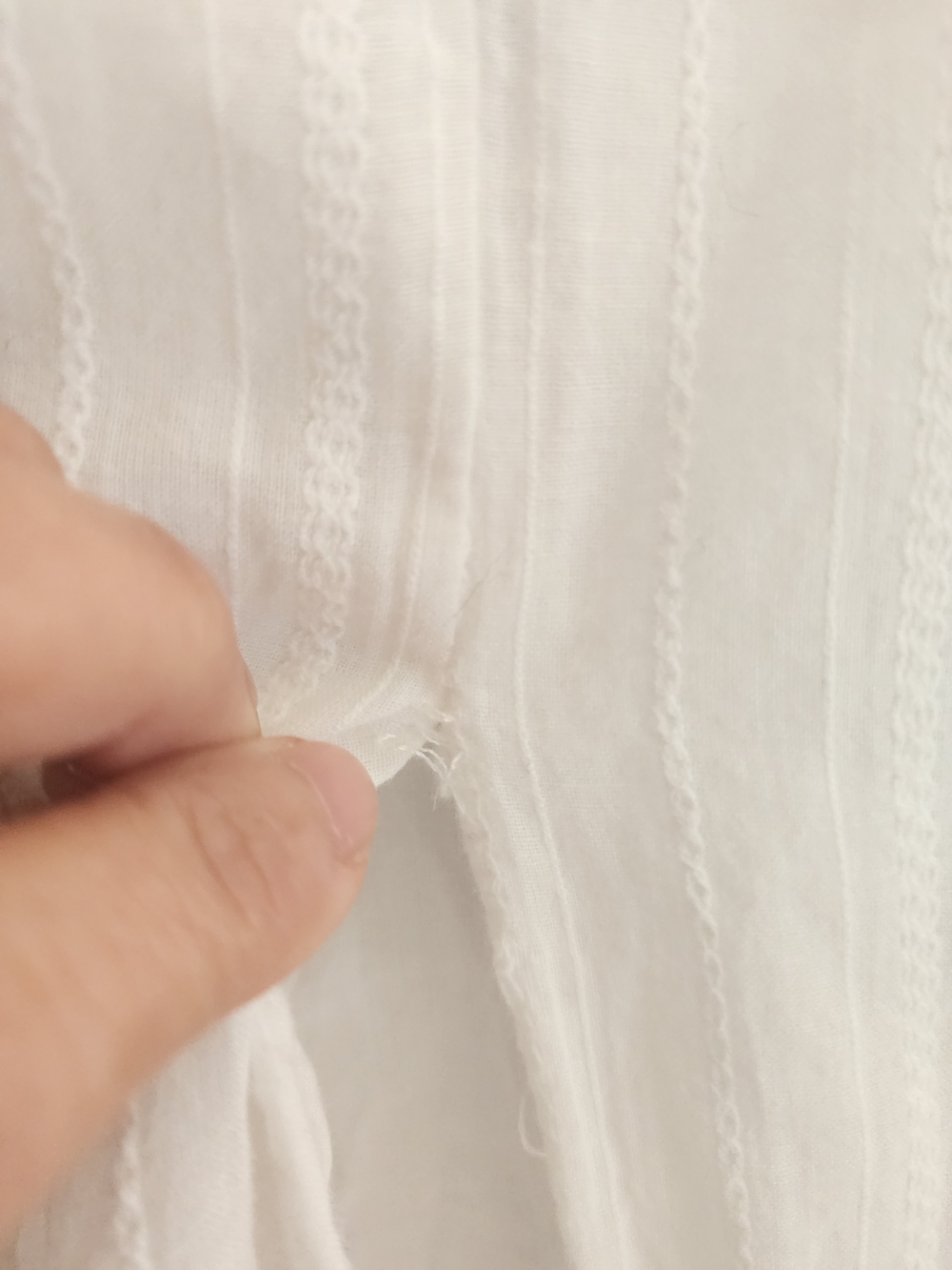 White 100% Cotton Lace Trim Dobby Midi Maxi Skirt Small Boho Fairy Cottagecore - Picture 15 of 16